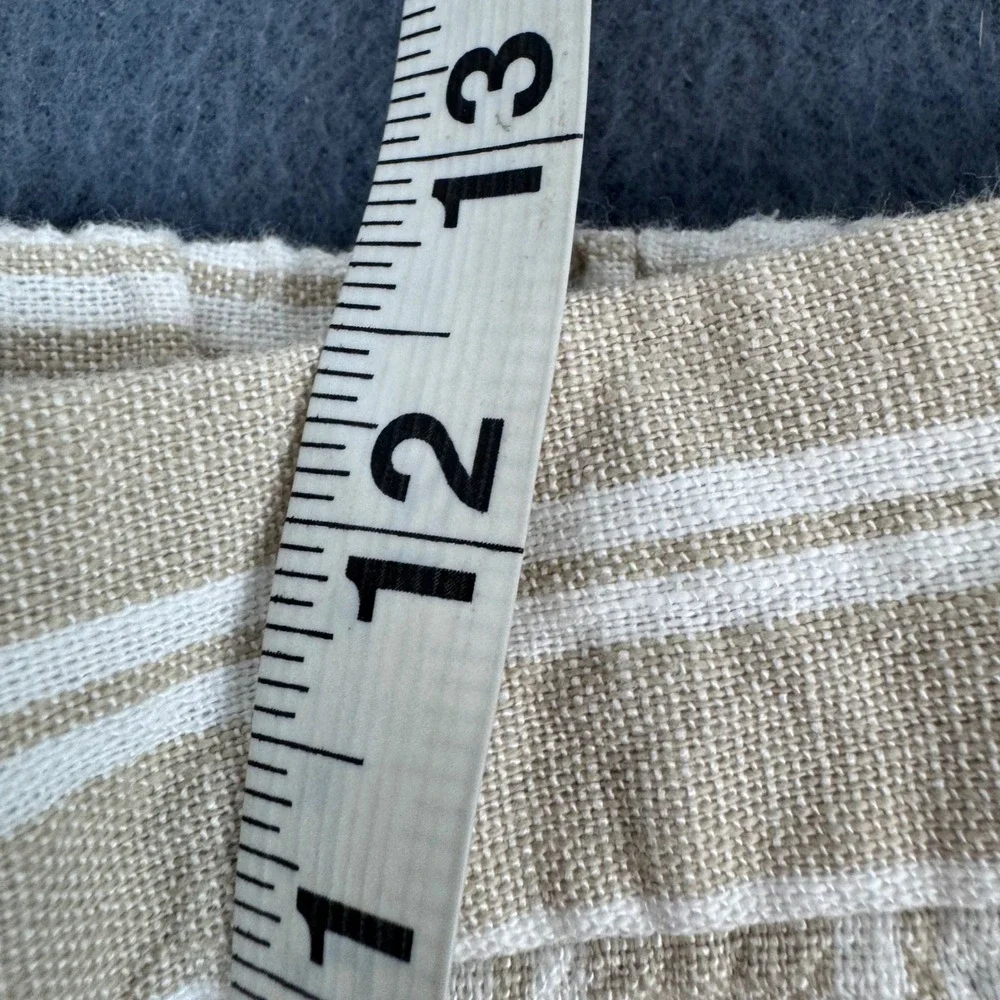 Banana‎ Republic Rowan Wide Leg Pants Womens 16 Beige White Striped High Rise